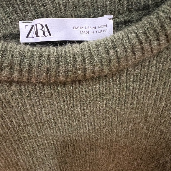 Zara Olive green crop Sweater - Picture 4 of 4